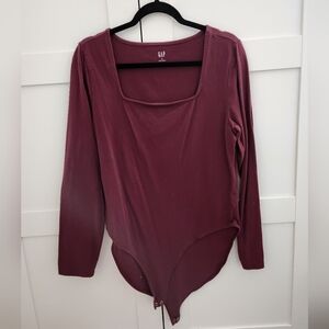 XL Gap Longsleeve Bodysuit Burgundy
